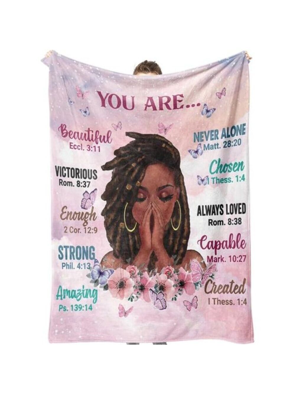 Inspirational Throw Blanket Fleece Soft Cozy Bedroom Gift for Women Girls 50x60